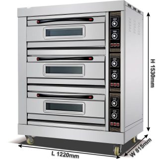 Electric Baking Oven 3 Deck 6 Tray